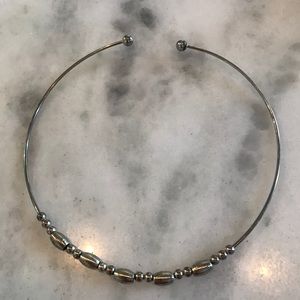 HP! Vintage Silver Tone Metal Beaded Thin Choker